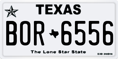 TX license plate BOR6556