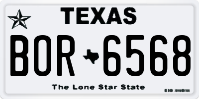 TX license plate BOR6568