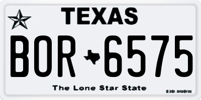 TX license plate BOR6575