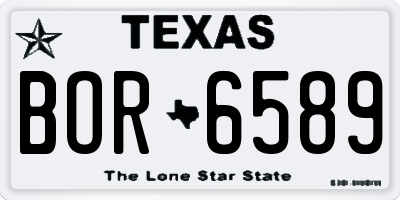 TX license plate BOR6589