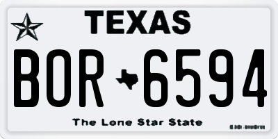 TX license plate BOR6594