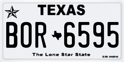 TX license plate BOR6595