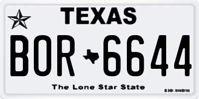 TX license plate BOR6644