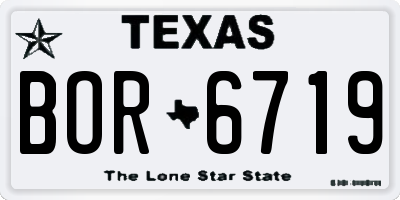 TX license plate BOR6719