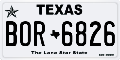 TX license plate BOR6826