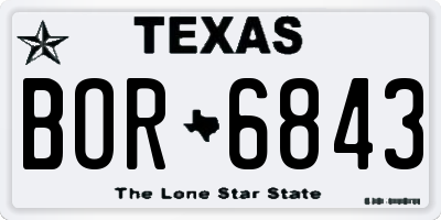TX license plate BOR6843