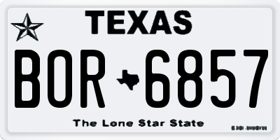 TX license plate BOR6857
