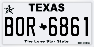 TX license plate BOR6861