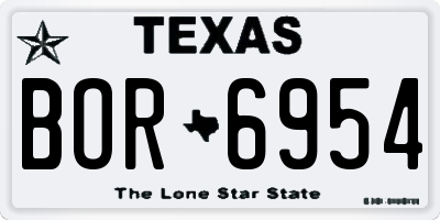 TX license plate BOR6954
