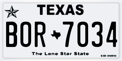 TX license plate BOR7034