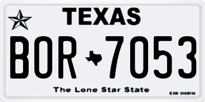 TX license plate BOR7053
