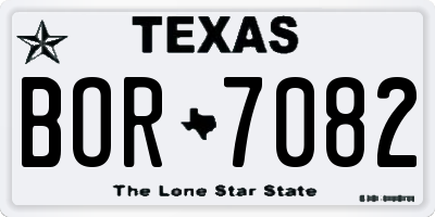TX license plate BOR7082