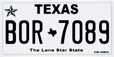 TX license plate BOR7089
