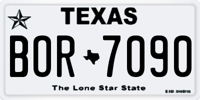 TX license plate BOR7090