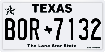 TX license plate BOR7132