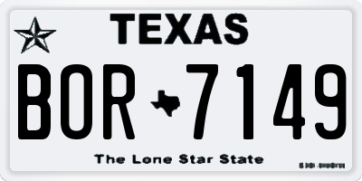 TX license plate BOR7149