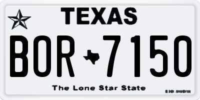 TX license plate BOR7150
