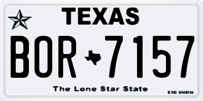 TX license plate BOR7157