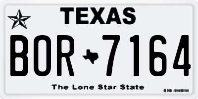 TX license plate BOR7164