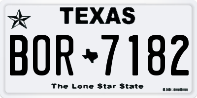 TX license plate BOR7182