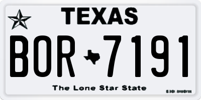 TX license plate BOR7191
