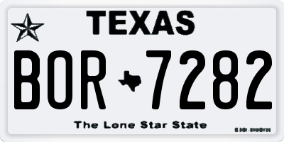 TX license plate BOR7282