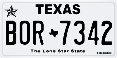 TX license plate BOR7342