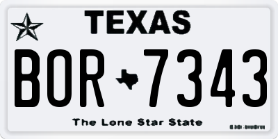 TX license plate BOR7343