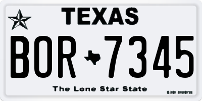 TX license plate BOR7345