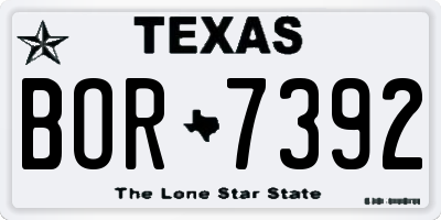 TX license plate BOR7392