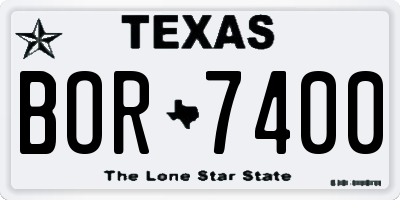 TX license plate BOR7400