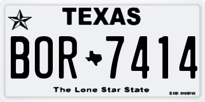 TX license plate BOR7414
