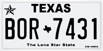 TX license plate BOR7431