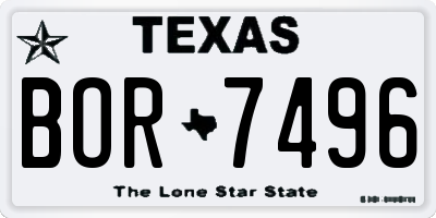 TX license plate BOR7496