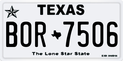 TX license plate BOR7506