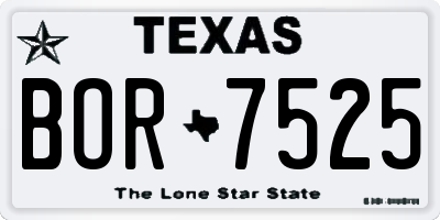 TX license plate BOR7525