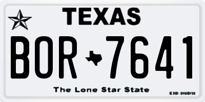 TX license plate BOR7641
