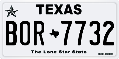 TX license plate BOR7732