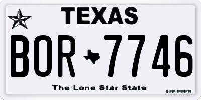 TX license plate BOR7746