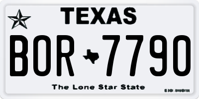TX license plate BOR7790
