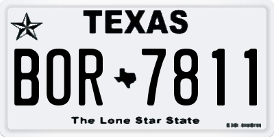 TX license plate BOR7811