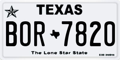 TX license plate BOR7820
