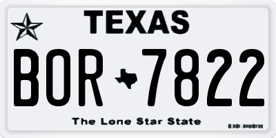 TX license plate BOR7822