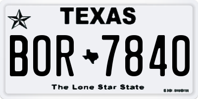 TX license plate BOR7840