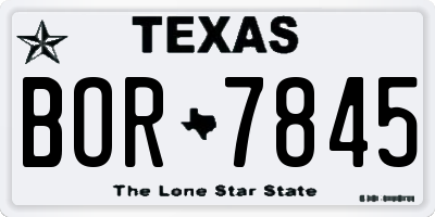 TX license plate BOR7845