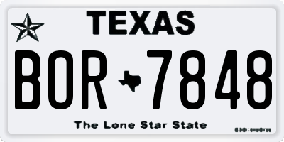 TX license plate BOR7848