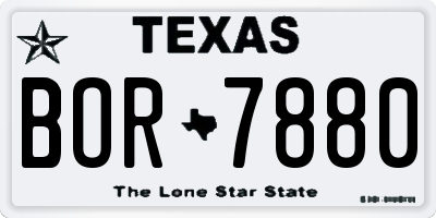 TX license plate BOR7880