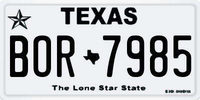 TX license plate BOR7985