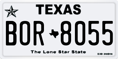 TX license plate BOR8055