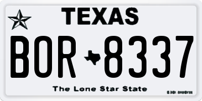 TX license plate BOR8337